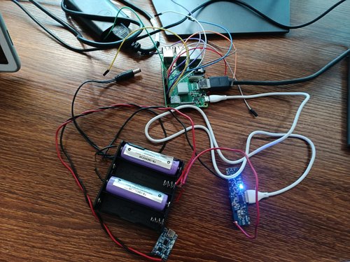 7 June — Power. Two 18650 cells, a holder and a charge board — the first step toward a station that runs off-grid.